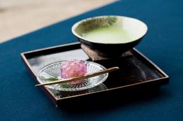 紫陽花とお抹茶