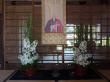 隠元禅師東渡３６０周年を祝って、柏葉紫陽花の白と赤い手桶で紅白に